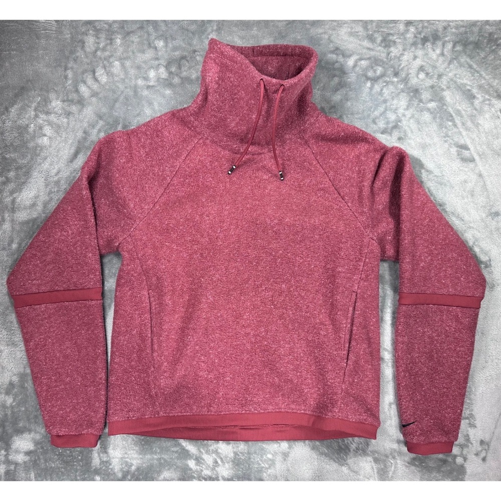 Nike Womens Funnel Neck Fleece Pullover Sweatshirt Rose Pink XS RN56323 - Picture 1 of 9